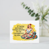 Grappige  vrouw sarcastisch verbranden calorieën briefkaart (Staand voorkant)