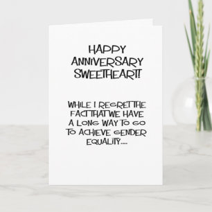 Grappige vrouw voor man Happy Anniversary Kaart
