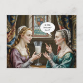 Grappige vrouw vraagt: is deze lactose vrij? briefkaart (Voorkant)
