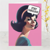 GRAPPIGE VROUW VRIEND VERJAARDAG VRIEND KAART (Gele Bloem)