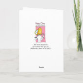 Grappige vrouw wenskaart, Schoen humor Kaart (Achterkant)