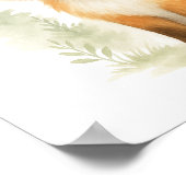 Grappige Vrouwelijke Baby Fox Woodland Nursery Poster (Hoek)