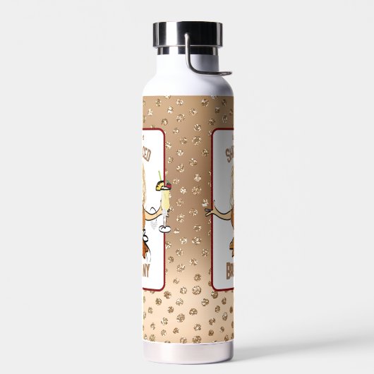 Grappige Vrouwelijke Cartoon Bikini Glitters Feest Waterfles (Links)