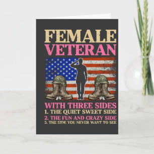 Grappige Vrouwelijke Veterane Militaire Vrouw Amer Kaart