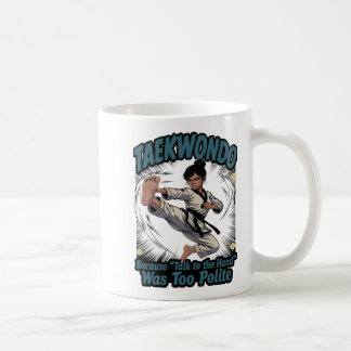 Grappige Vrouwelijke Vliegende Trap Taekwondo  Koffiemok