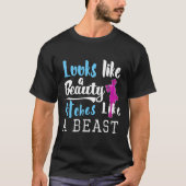 Grappige Vrouwen Beauty Beast Softball Gift Hoodie T-shirt (Voorkant)