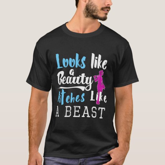 Grappige Vrouwen Beauty Beast Softball Gift Hoodie T-shirt (Voorkant)