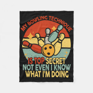 Grappige Vrouwen Bowling Mijn Bowling Techniek Is Fleece Deken