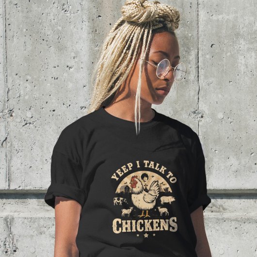 Grappige vrouwen Custom Shirt Yep Ik praat met kip