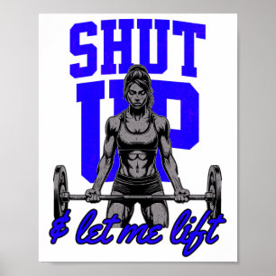 Grappige vrouwen Gewichtheffen Bodybuilding Spier Poster