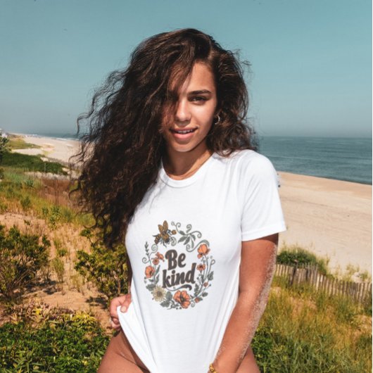 Grappige Vrouwen Gift Shirt Be Kind Retro Bee