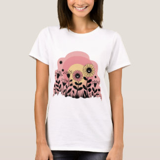 grappige vrouwen grafische tee van bloemen t-shirt