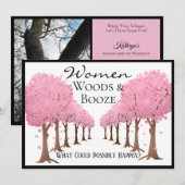 Grappige Vrouwen Hout & Borrel Dame Feestje Kaart (Voorkant / Achterkant)