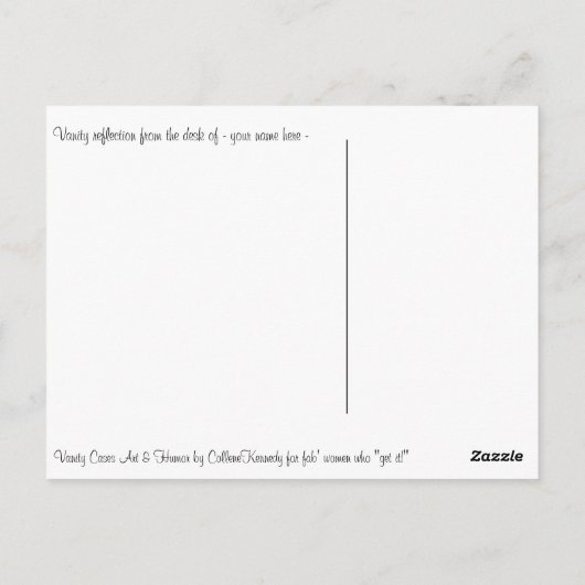 Grappige Vrouwen Humor kaart met fab' tekening en  (Achterkant)