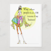 Grappige Vrouwen Humor kaart met fab' tekening en  (Voorkant)