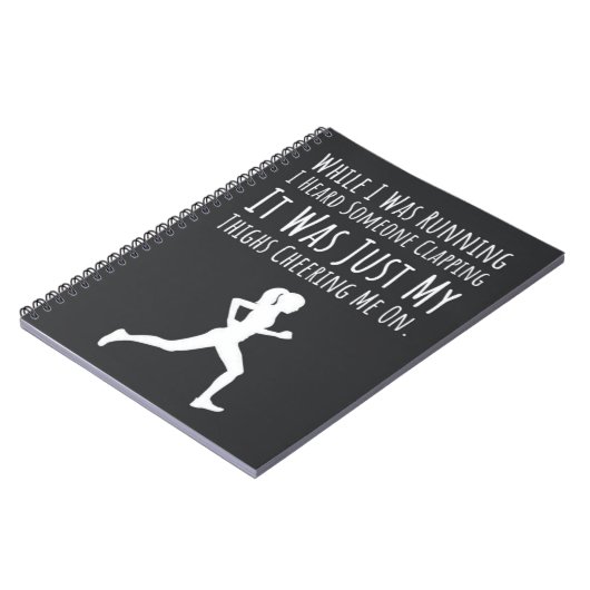 Grappige vrouwen lopen cadeaus voor haar Humor Run Notitieboek (Linkerzijde)