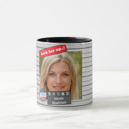 Grappige Vrouwen Politie Mugshot Verjaardagsgrap Mok
