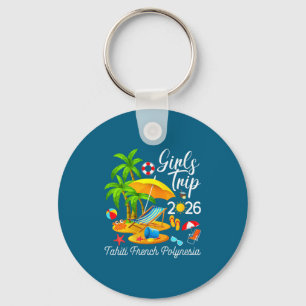 Grappige Vrouwen Tahiti Frans Polynesië Strand Sleutelhanger