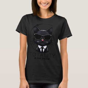 Grappige Vrouwen Totaliteit Zonne-eclips Kat Zonne T-shirt