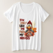 Grappige vrouwen Turkije Borsten Thanksgiving Grote Maat T-shirt (Design voorkant)