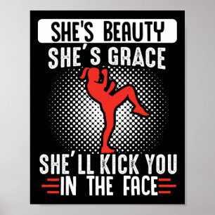 Grappige vrouwen vechtsporten Muay Thai Poster