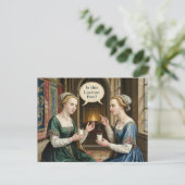 Grappige vrouwen vragen is dit lactose vrij? briefkaart (Staand voorkant)