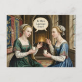 Grappige vrouwen vragen is dit lactose vrij? briefkaart (Voorkant)