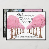 Grappige Vrouwen Woods & Booze Damesfeest Kaart (Voorkant / Achterkant)