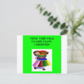 grappige vrouwenwinkelgrap briefkaart (Staand voorkant)