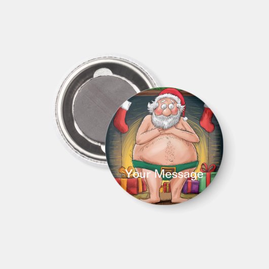 Grappige Vuil Santa Kerstcollectie Magneet (Voorkant / Achterkant)