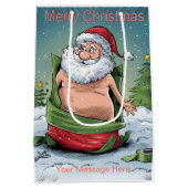 Grappige Vuil Santa Kerstcollectie Medium Cadeauzakje (Achterkant)