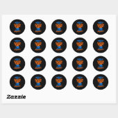 Grappige vuilcontainer brandende marshmallow ronde sticker (Vel)