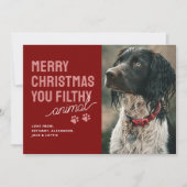 Grappige vuile dier huisdier kerstkaart (Voorkant)