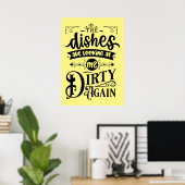 grappige vuile gerechten, woordkeuken poster (Thuiskantoor)