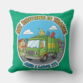 Grappige Vuilniswagen-Humor Decoratie Kussen