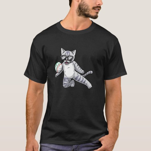 Grappige Vuistbal Kat Sport T-shirt (Voorkant)