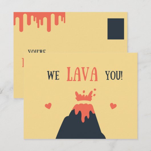 Grappige Vulkaan Briefkaart (Voorkant / Achterkant)