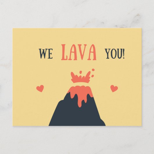 Grappige Vulkaan Briefkaart (Voorkant)