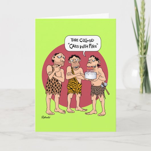 Grappige "Vuur Cake" Verjaardag Kaart (Voorkant)