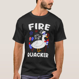 Grappige Vuurkwaakster Goose Meme 4 juli Vuurwerk T-shirt