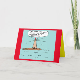Grappige vuurtoren kerstcadeau Cartoon Feestdagen Kaart