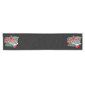 Grappige Vuurtruck Santa Hat Kerstboom Lights Korte Tafelloper (Horizontaal)