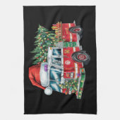 Grappige Vuurtruck Santa Hat Kerstboom Lights Theedoek (Verticaal)