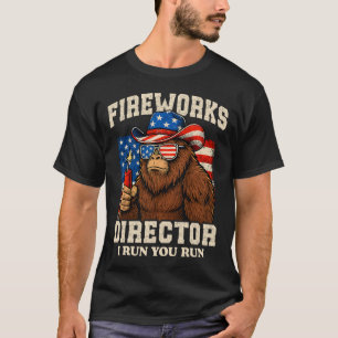 Grappige Vuurwerk Regisseur Bigfoot 4 juli VS V T-shirt
