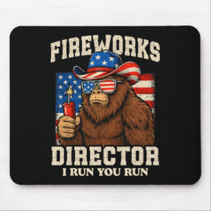 Grappige vuurwerkregisseur Bigfoot 4 juli VS Vlag Muismat