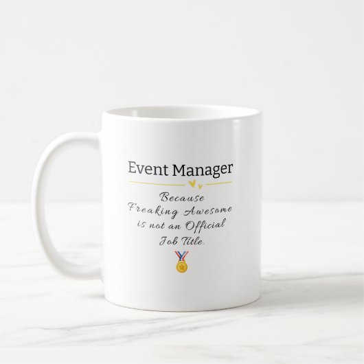 Grappige waardering voor eventmanager koffiemok (Links)