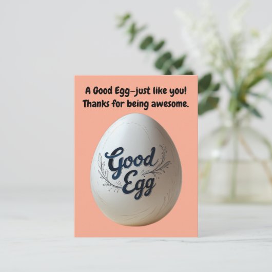 Grappige Waardering voor Goed Ei - Bedankbriefje Briefkaart (Staand voorkant)