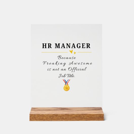 Grappige waardering voor HR-manager Acryl Bord (Voorkant)