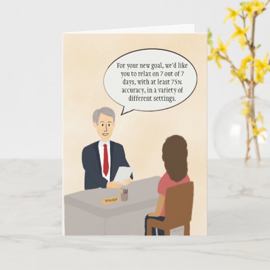 Grappige waardering voor leraren in het speciaal o kaart (Gele Bloem)