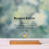 Grappige waardering voor Managing Director Acryl Bord (Neutraal)